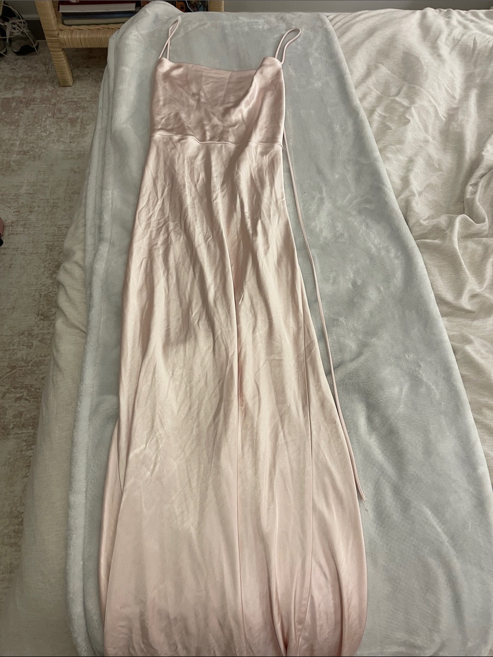 Slip Satin Maxi Dress in Blush Pink - Elegant Spaghetti Strap